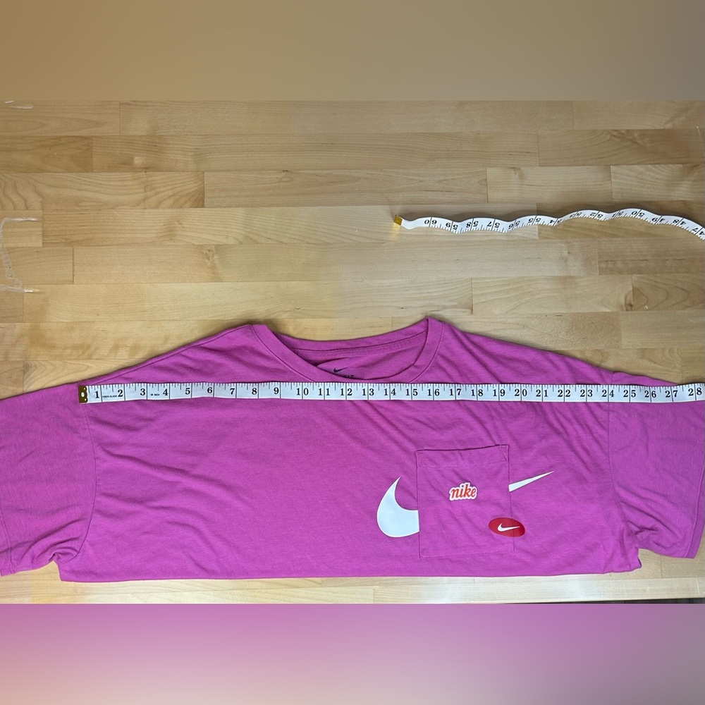 Nike Dri-Fit Pink Cropped Pocket Tee Just Do It T-Shirt Women’s XL - Picture 7 of 7